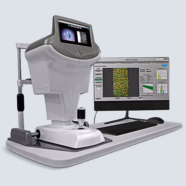 Microscopia especular de córnea, exame detalhado que avalia as células da córnea, as conta, avalia sua saúde e permite assim entender mais sobre a saúde dos olhos.