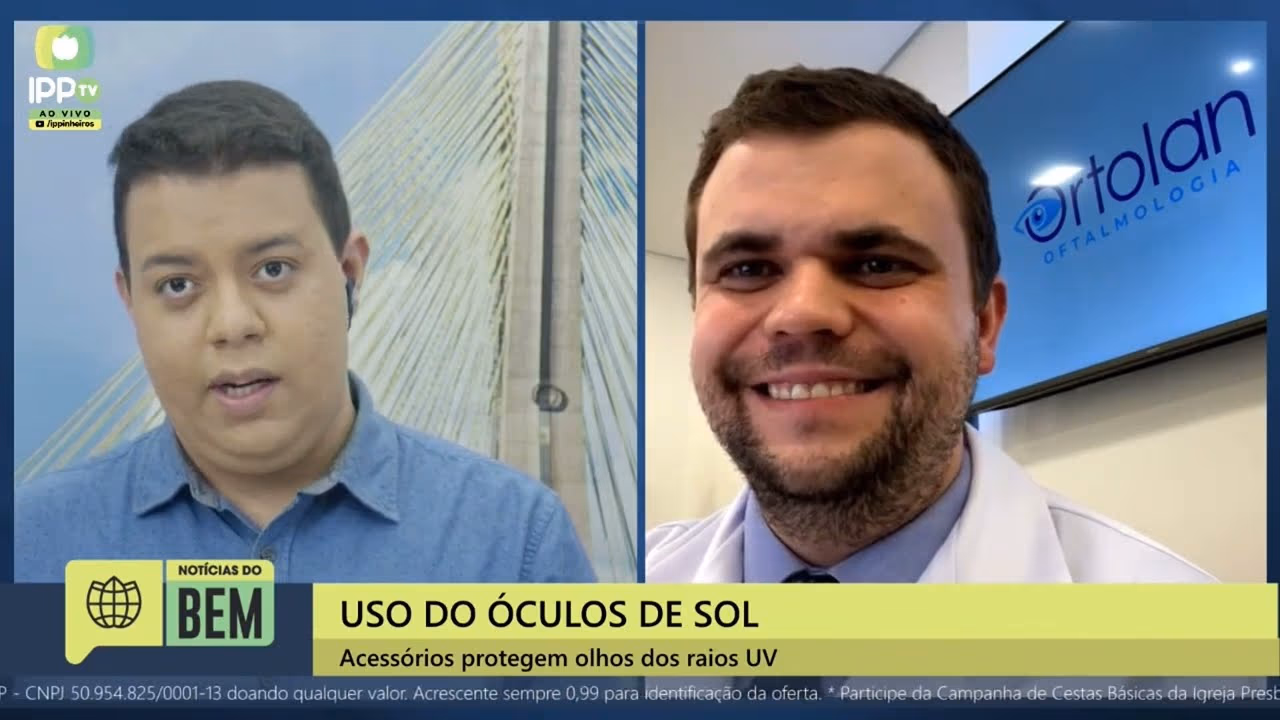 Dr. Lucca Ortolan em entrevista sobre o uso de óculos escuros no verão e no sol.